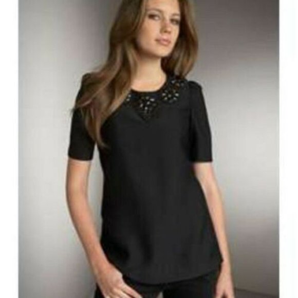 CELEB FAVE!  $288 KARTA Jeweled Tunic Top BLOUSE - Picture 3 of 8